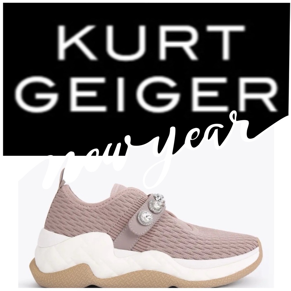 NIB! KURT GEIGER Embellished London Knit Round Toe Wedge Slip-On Sneakers-6 - Picture 3 of 10